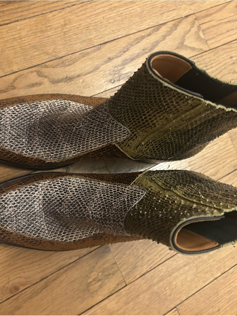 Clergerie Snakeskin Ankle Boots - Picture 2 of 3